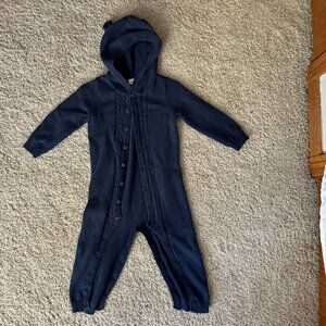Infant Boys Cat & Jack Baby Hooded Critter Sweater Romper Blue 18m